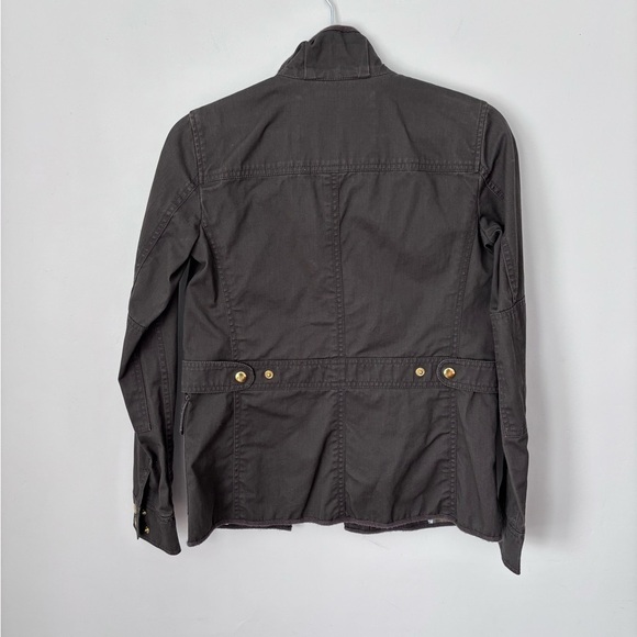 J Crew Women’s XXS Downtown Army Green Field Zip Snap Button Cargo Jacket - Picture 7 of 13